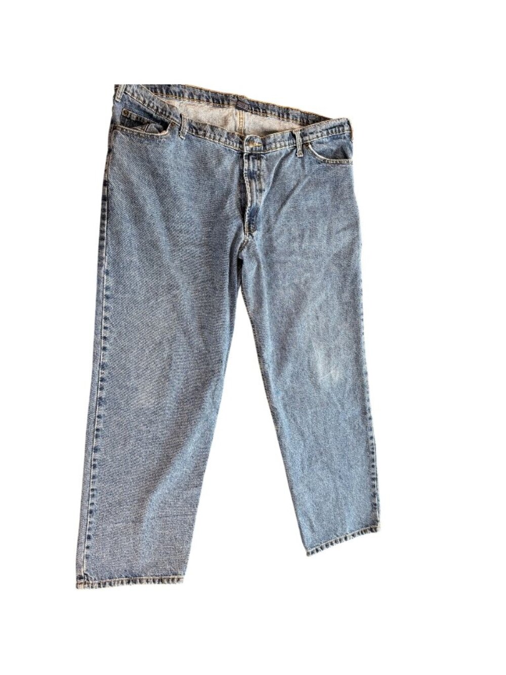 RK Brand Mens Denim Jeans Blue Size 46x32 100% Cotton Relaxed Fit Classic Style